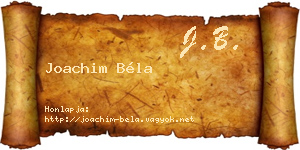 Joachim Béla névjegykártya