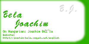 bela joachim business card